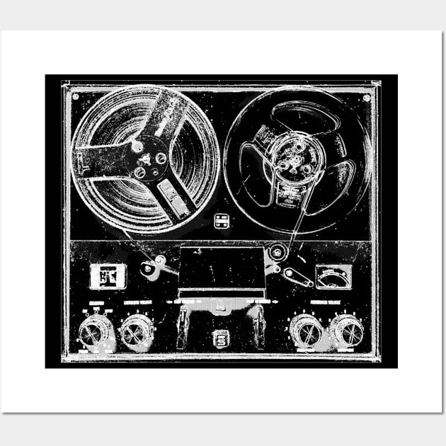 Reel To Reel Analog Tape Machine Retro Recording Studio Music Wall Art by blueversion